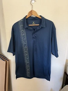 Diamond Head Wear Men's Blue Hawaiin Short Sleeve Polo Shirt Large - Picture 1 of 3