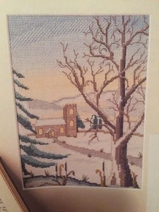Verschneite Winterdorf Kreuzstichkarte - Bild 1 von 1