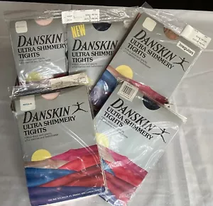 Danskin Ultra Shimmery Tights, New Size D Vintage USA '85, You Pick Color 1 Pair - Picture 1 of 24