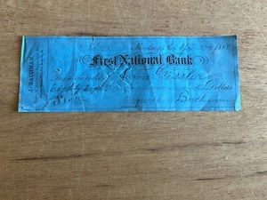 J. Bachman Machinery Implements Signed Check First Natl Bank 1888 Vtg Antique PA - Bild 1 von 24