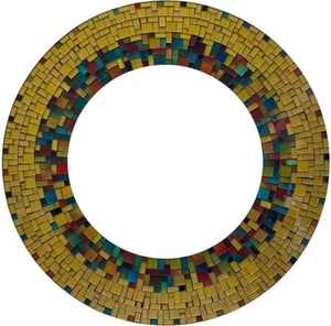 Zorigs Mirror Wall Art Décor – Handcrafted Decorative Wall Mirror, Yellow Mosaic - Picture 1 of 1