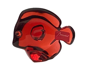 Baccarat Crystal Ruby RED Lucky FISH Signed w/ Sticker - Picture 1 of 5