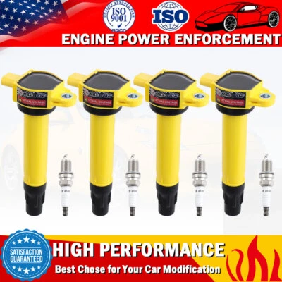 4 Pack Ignition Coil & Spark Plug For Dodge Journey Jeep Compass 2.0L 2.4L UF557 - Image 1 of 4
