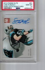 #61 hard hats signature LUKE  KUECHLY  rc AUTO  2012 PANINI ELITE PSA 10  36/199