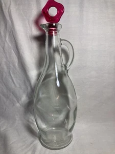 Vintage Light Green Clear Oil / syrup Bottles Handle Spout 10” H - Picture 1 of 4