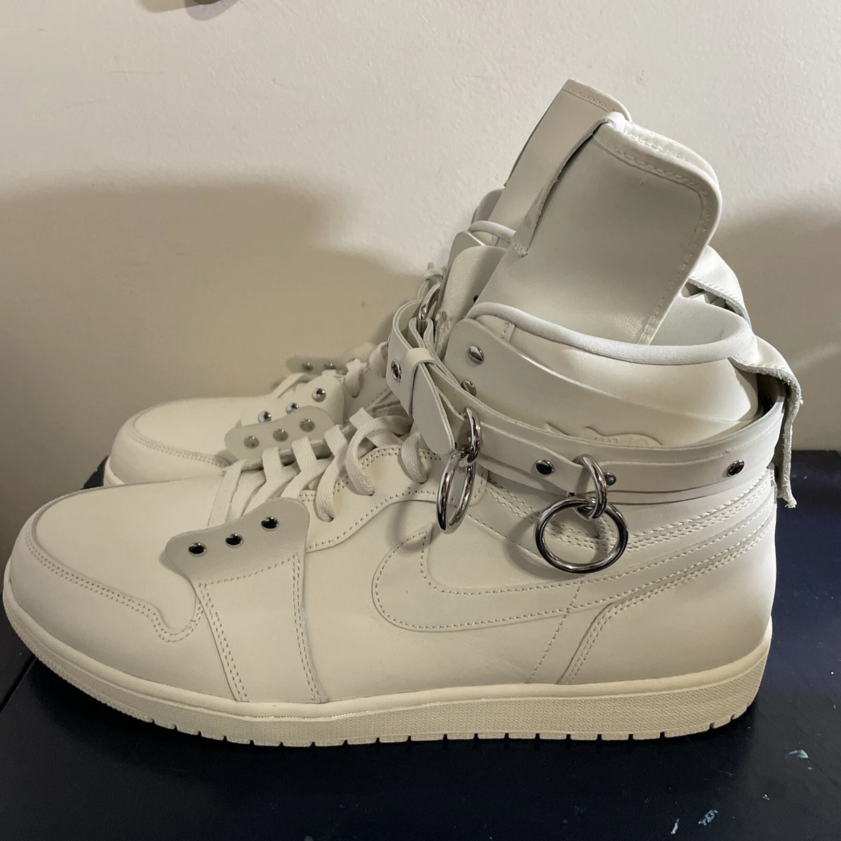 Comme des Garçons x Air Jordan 1 Retro Strap High White for Sale