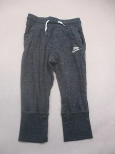 NIKE Size XS (5-6) Girls Gray Organic Cotton Drawstring Pull On Jogger Pants 098 - Picture 1 of 6