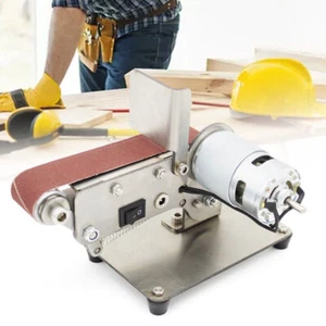 New Mini Electric Belt Sander Grinder Polishing Machine Sanding Belt Sharpener - Picture 1 of 14