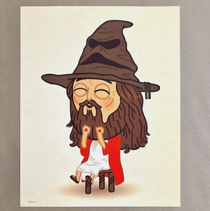 Mike Mitchell HARRY POTTER Print HUFFLEPUFF SORTING HAT Just Like Us RARE 85/112 - Picture 1 of 3