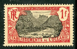 French Polynesia 1913 Tahiti 1 Franc Fautaua Valley Scott #49 MNH I312 - Picture 1 of 6