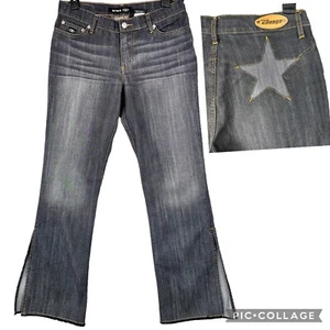 Vtg Y2K Bongo 11 Jeans Slit on Legs Stars on Back Denim Festival Boho (30.5x32) - Picture 1 of 14