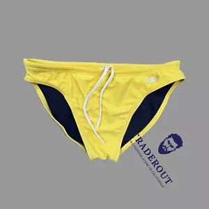 Speedo Men yellow beach diving 2" swim Brief bikini Swimwear size 32 34 36 - Picture 1 of 3