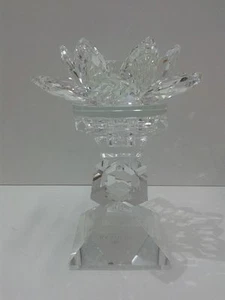 CANDELIERE 1 FIAMMA PORTACANDELE CANDELABRO CRISTALLO SWAROVSKI SOPRAMMOBILE - Imagen 1 de 1