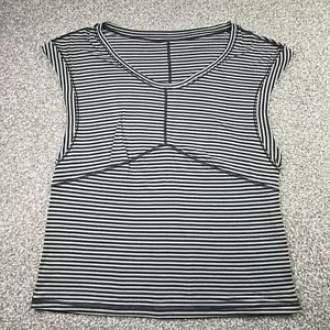 Lululemon Shirt Womens Size 6 Black Gray Get Sweat Sleeveless Run Gym Yoga Sport - Picture 1 of 14