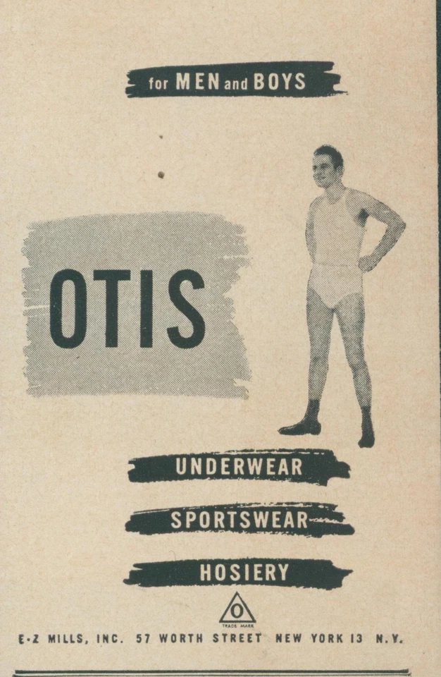 1950 年奥的斯内衣运动服 Hosiery 男式男孩复古印花广告 L11 — 第 1/1 张图片