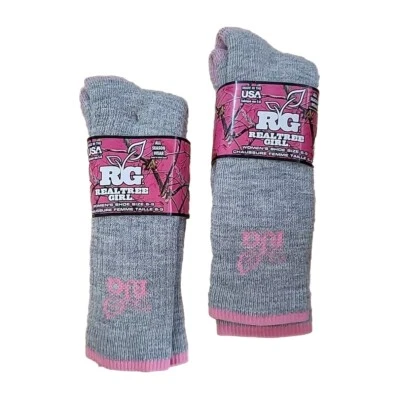 Calcetines Realtree Girl Mezcla Lana Gris Rosa Med 9-11 Toda Temporada Hechos en EE. UU. Foto 1 de 3