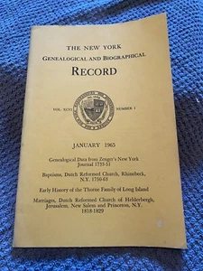 New York Genealogical and Biographical Record, Vol 96, Number 1, January 1965 - Picture 1 of 1