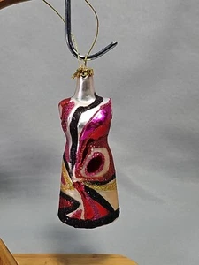 Vintage Glass Ornament Fashion Bust Dress Handpainted  - Picture 1 of 5