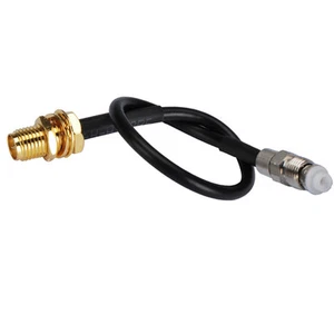 FME female to RP SMA female bulkhead Pigtail Jumper cable RG174 15cm for wifi - Picture 1 of 3