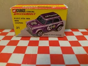 Corgi Juniors WHizzwheels 1300 Mini Cooper EMPTY Repro Box ONLY NO CAR - Picture 1 of 3