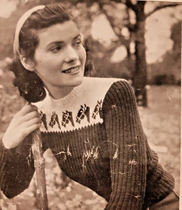 Vintage Knitting Pattern**Childs/Girls HORSE Motif 3-ply Sweater**30" to 32" - Picture 1 of 1