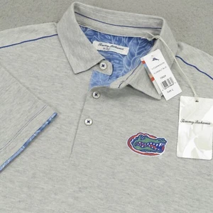 Florida Gators Shirt Mens Large Tommy Bahama Island Zone Polo Pima Heather Grey - Picture 1 of 13