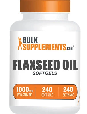 BulkSupplements Flaxseed Oil 240 Softgels - 1000mg Per Serving - Image 1 of 4