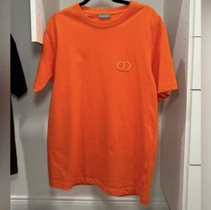 Christian Dior Couture T-Shirt Logo Orange Tee Size M - Picture 1 of 4