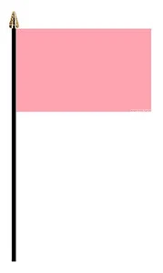 PLAIN PINK PACK OF 12 SMALL HAND WAVING FLAGS flag 6"x4" with 10" pole - Picture 1 of 1