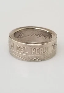 Peruanischer Münzring | Peru Schmuck | Handarbeit Ring | Reisegeschenk | Unikat - Bild 1 von 5