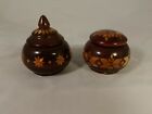 Two Russian antique wooden hand made boxes for jewelry.  with straw inlays 