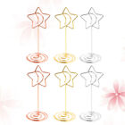6 Pcs Cute Place Holders Star Memo Clip Desk Metal Wires Card