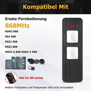 2 Stück Fernbedienung für Sommer Peral Twin mit SOMloq2 868,95MHz und 868,8MHz - Picture 1 of 6