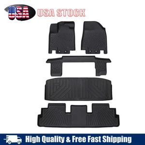 For 2022-2024 7 Passengers Nissan Pathfinder 3D 3Rows Floor Mats + Cargo Liner  - Picture 1 of 8