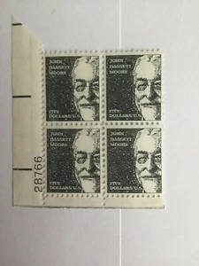 Scott #1295 $5 John Bassett Moore Plate Block VF MINT NEVER HINGED - Picture 1 of 1