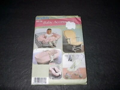 Simplicity Pattern 4636 ~ Baby Accessories ~ Baby Basket / Car Seat Cover  Uncut - Image 1 of 3