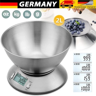 5KG/1g Edelstahl Küchenwaage Digitalwaage mit Schüssel Feinwaage Haushaltswaage - Bild 1 von 4
