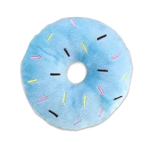 ~Donut Dog Chew Toy Sound Emitting Soft Plush PP Cotton Bite Resistant Dog Cat - Picture 1 of 12