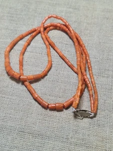 31 gr.  Antique Vintage Ukrainian  Coral Beads Natural Undyed  Coral  Necklace . - Picture 1 of 15