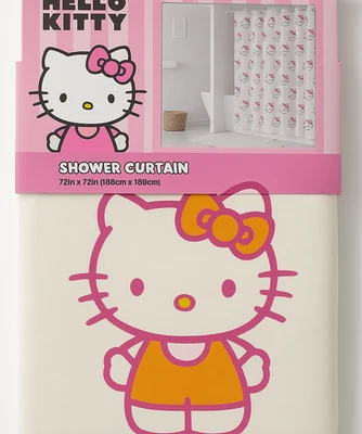 Hello Kitty Shower Curtain 72x72 Cotton Orange Dress Sanrio Jay Franco NWT - Image 1 of 2