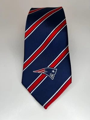 NFL New England Patriots Blue Red White Striped Necktie Classic - Image 1 of 4