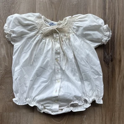 Carriage Boutique De Colección Blanco Burbuja Calado Top Borde de Encaje Volantes Pierna 18m Foto 1 de 4