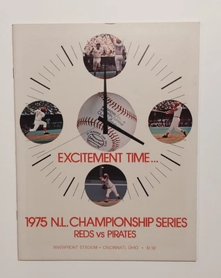 1975 NLCS program Cincinnati Reds vs Pittsburgh Pirates Rose, Bench, Morgan - Image 1 of 3