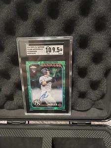 Austin Wells SGC 9.5 2024 Topps Chrome Sapphire Green Auto /99 NY Yankees - Picture 1 of 2