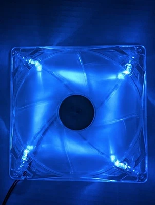 Power Color 140mm x 20mm Computer Case Blue LED Cooling 4-Pin Molex Fan - Image 1 of 2