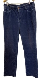 Pantaloni donna in velluto a coste LL Bean taglia 14 M/T grigio medio alto vestibilità preferita - Foto 1 di 8