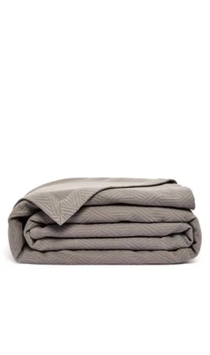 FRETTE GEOMÉTRICO Queen COBERTOR COBERTOR ARDÓSIA CINZA-Novo em folha - Imagem 1 de 4