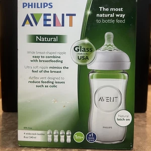Philips AVENT Natural Glass Baby Bottle, Clear, 4oz, 4pk, 0m+ - Newborn - Picture 1 of 2