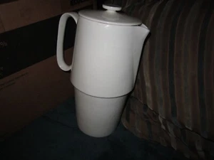 Vintage Iroquois China Dining+ Michael Lax Design White Coffee Pot With Lid - Picture 1 of 13