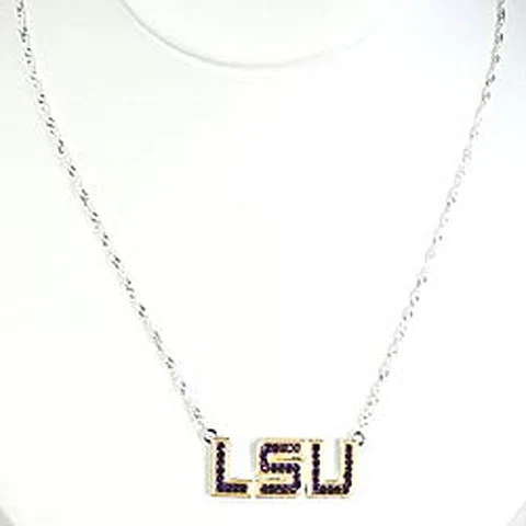 LSU crystal Logo Necklace Cover